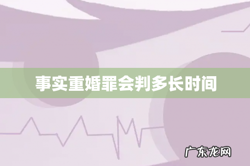 事实重婚罪会判多长时间
