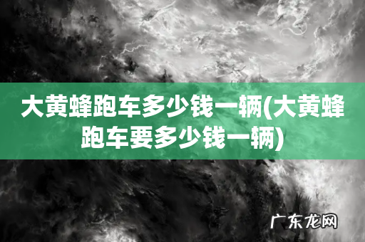 大黄蜂跑车要多少钱一辆 大黄蜂跑车多少钱一辆