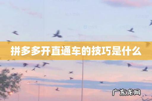 拼多多开直通车的技巧是什么