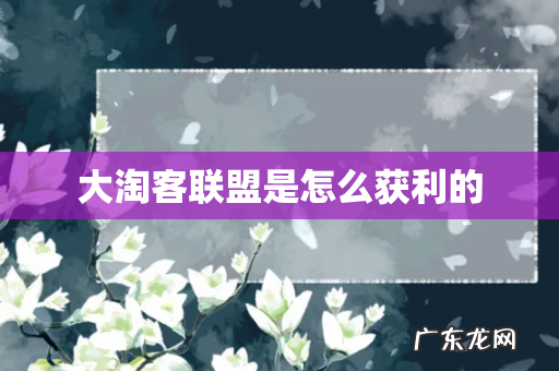 大淘客联盟是怎么获利的