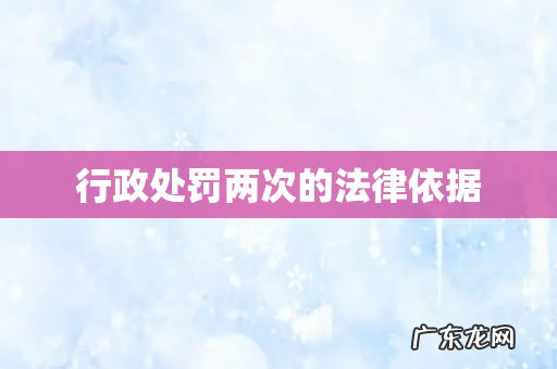 行政处罚两次的法律依据