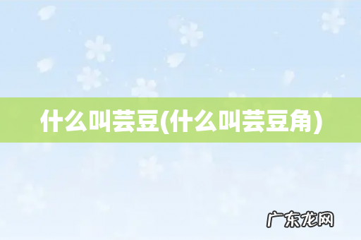 什么叫芸豆角 什么叫芸豆