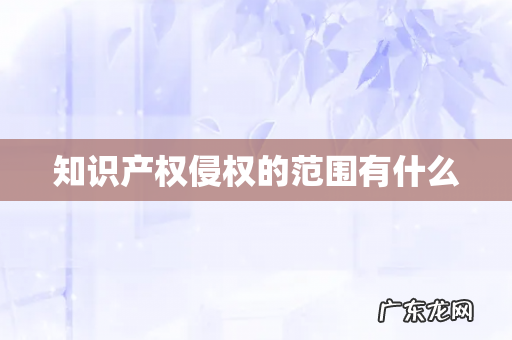 知识产权侵权的范围有什么