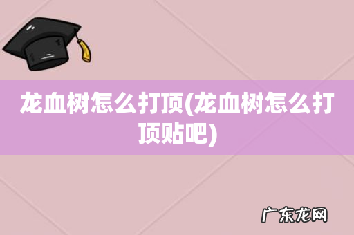 龙血树怎么打顶贴吧 龙血树怎么打顶