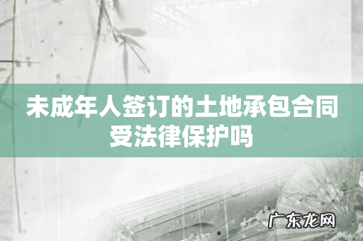未成年人签订的土地承包合同受法律保护吗