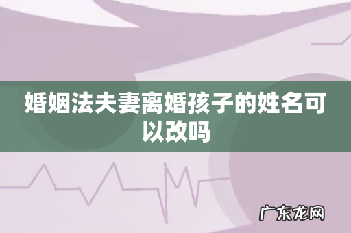 婚姻法夫妻离婚孩子的姓名可以改吗