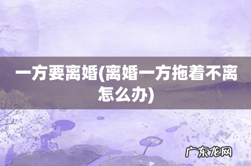 离婚一方拖着不离怎么办 一方要离婚