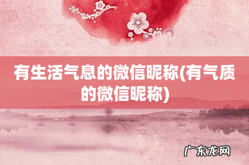 有气质的微信昵称 有生活气息的微信昵称