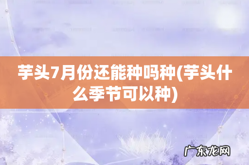 芋头什么季节可以种 芋头7月份还能种吗种