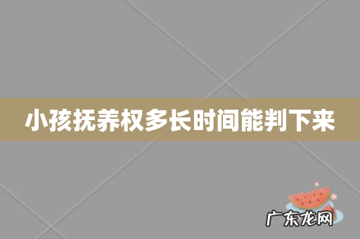 小孩抚养权多长时间能判下来