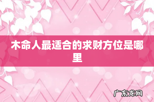 木命人最适合的求财方位是哪里