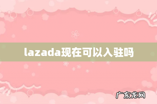 lazada现在可以入驻吗