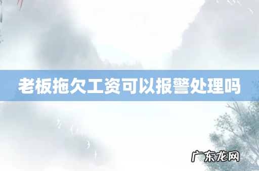 老板拖欠工资可以报警处理吗