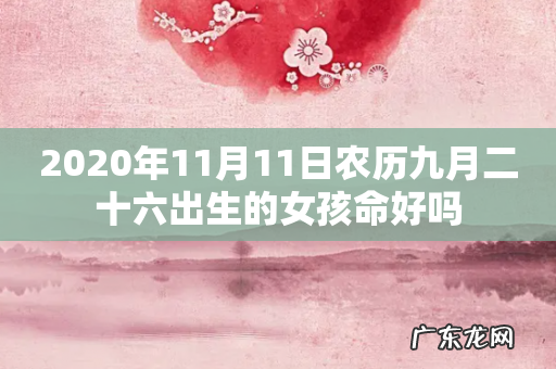 2020年11月11日农历九月二十六出生的女孩命好吗