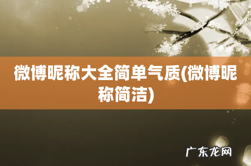 微博昵称简洁 微博昵称大全简单气质