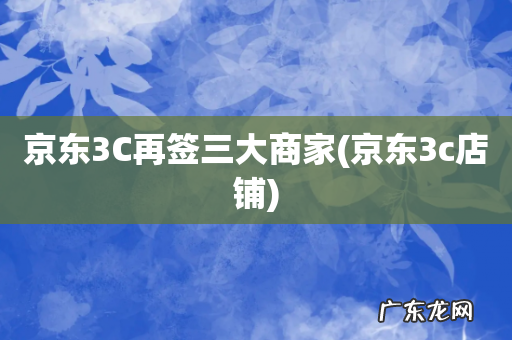 京东3c店铺 京东3C再签三大商家