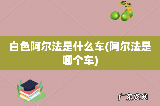 阿尔法是哪个车 白色阿尔法是什么车
