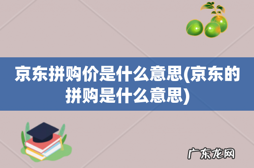 京东的拼购是什么意思 京东拼购价是什么意思