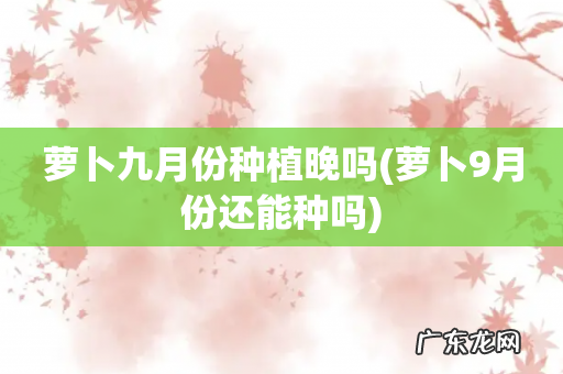 萝卜9月份还能种吗 萝卜九月份种植晚吗