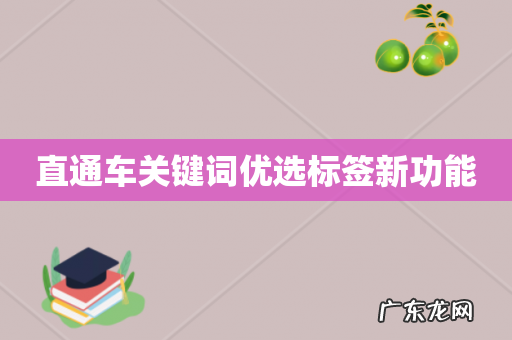 直通车关键词优选标签新功能