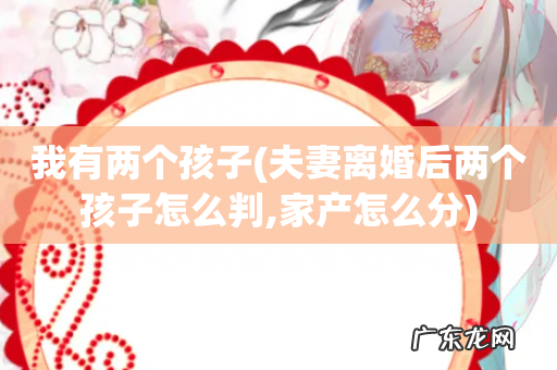夫妻离婚后两个孩子怎么判,家产怎么分 我有两个孩子