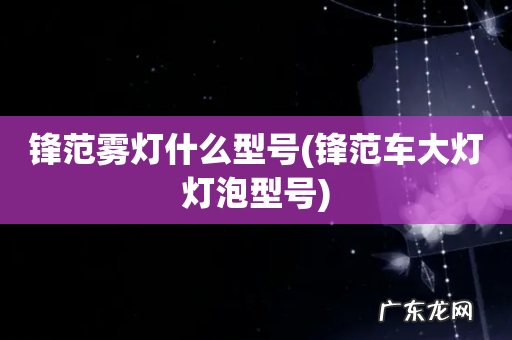 锋范车大灯灯泡型号 锋范雾灯什么型号