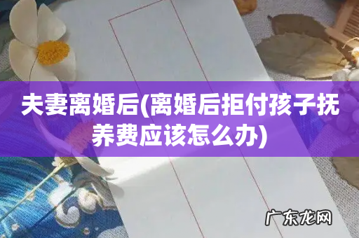 离婚后拒付孩子抚养费应该怎么办 夫妻离婚后