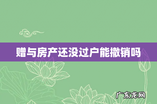 赠与房产还没过户能撤销吗