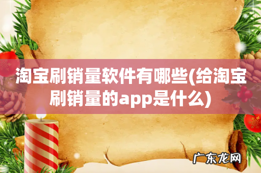 给淘宝刷销量的app是什么 淘宝刷销量软件有哪些