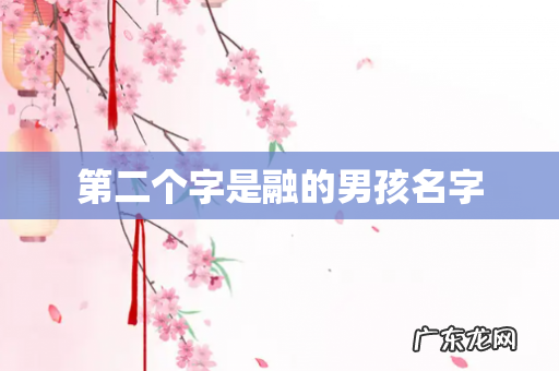 第二个字是融的男孩名字