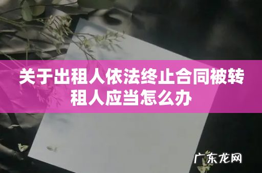 关于出租人依法终止合同被转租人应当怎么办