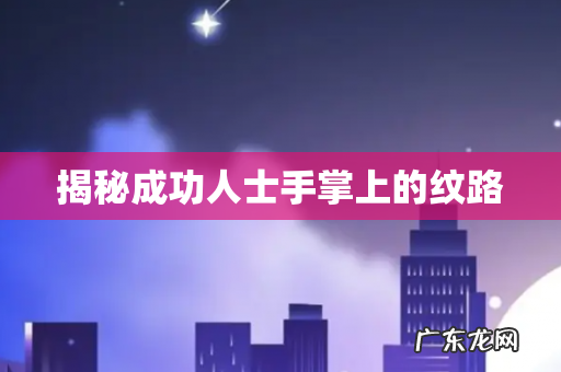 揭秘成功人士手掌上的纹路