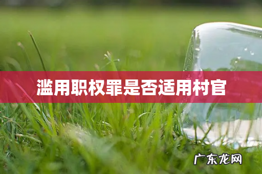 滥用职权罪是否适用村官