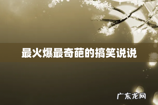 最火爆最奇葩的搞笑说说