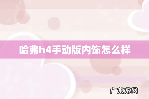 哈弗h4手动版内饰怎么样