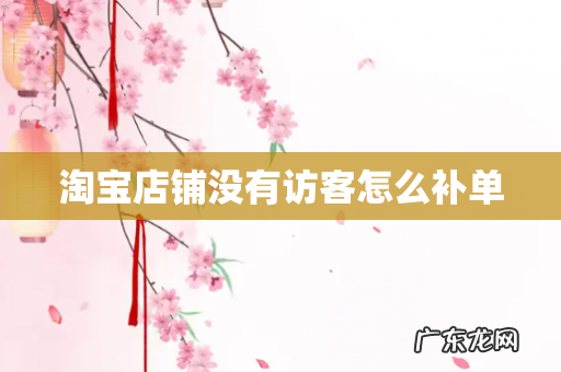 淘宝店铺没有访客怎么补单
