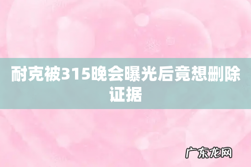 耐克被315晚会曝光后竟想删除证据