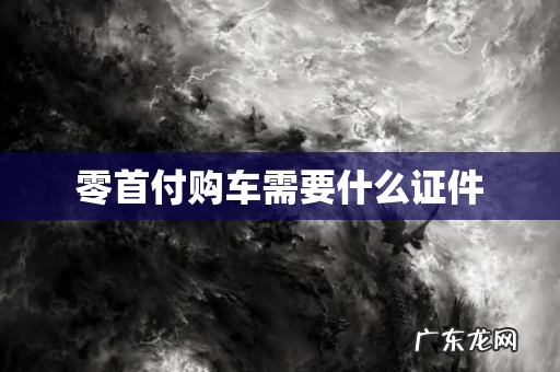 零首付购车需要什么证件
