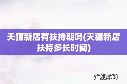 天猫新店扶持多长时间 天猫新店有扶持期吗