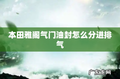 本田雅阁气门油封怎么分进排气