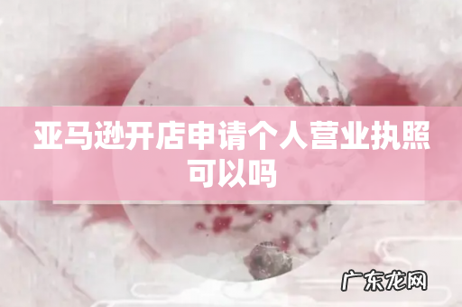 亚马逊开店申请个人营业执照可以吗