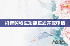 抖音购物车功能正式开放申请