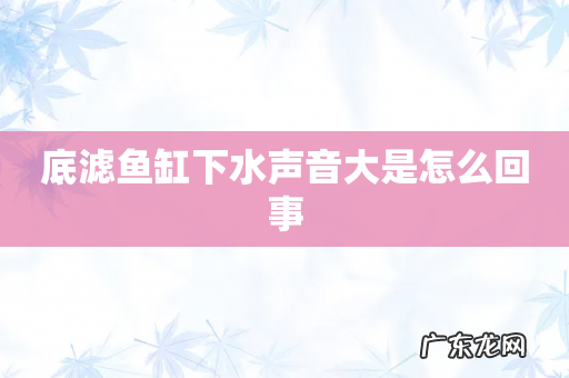 底滤鱼缸下水声音大是怎么回事