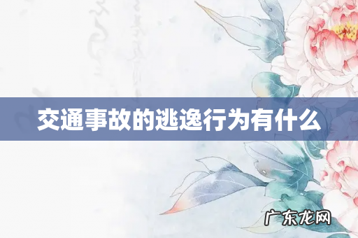 交通事故的逃逸行为有什么