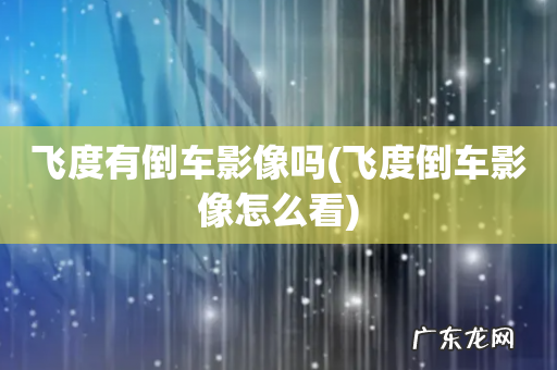 飞度倒车影像怎么看 飞度有倒车影像吗