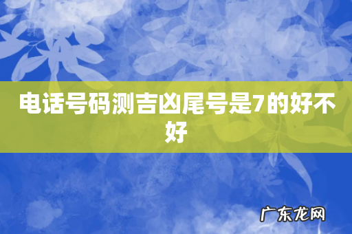 电话号码测吉凶尾号是7的好不好