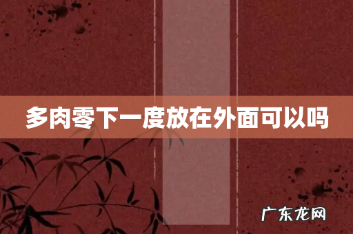 多肉零下一度放在外面可以吗