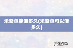 米奇鱼可以活多久 米奇鱼能活多久
