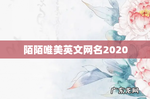 陌陌唯美英文网名2020