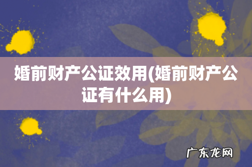 婚前财产公证有什么用 婚前财产公证效用